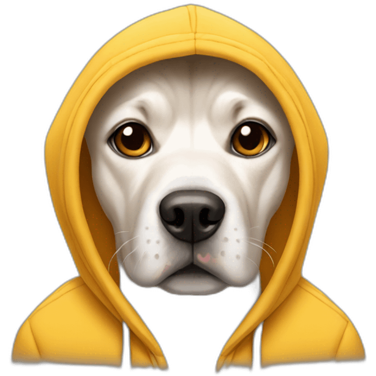 Dog wearing hoodie emoji