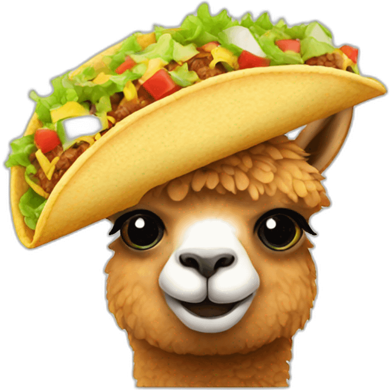 alpaca eating a taco emoji