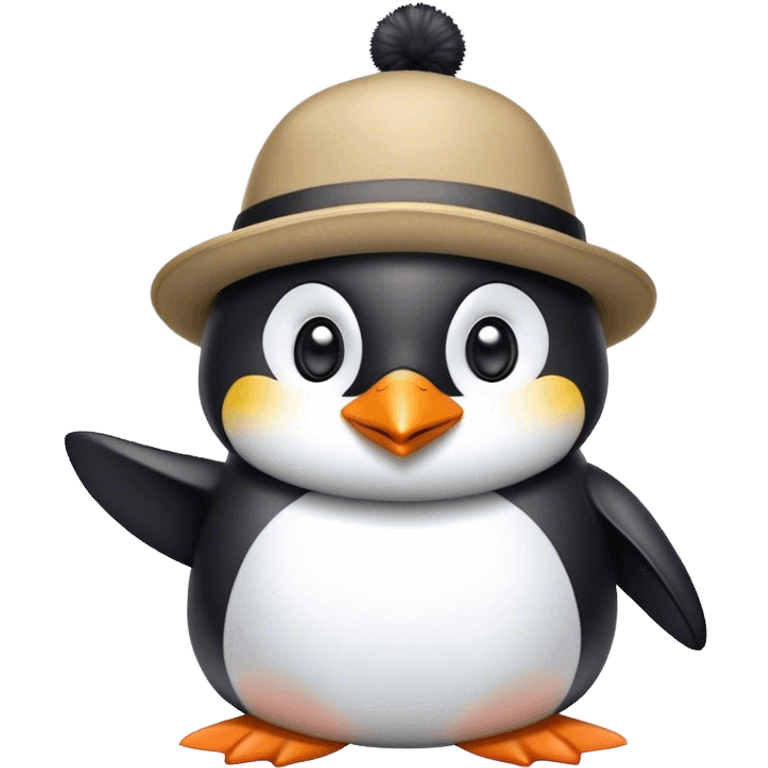 penguin with a hat emoji