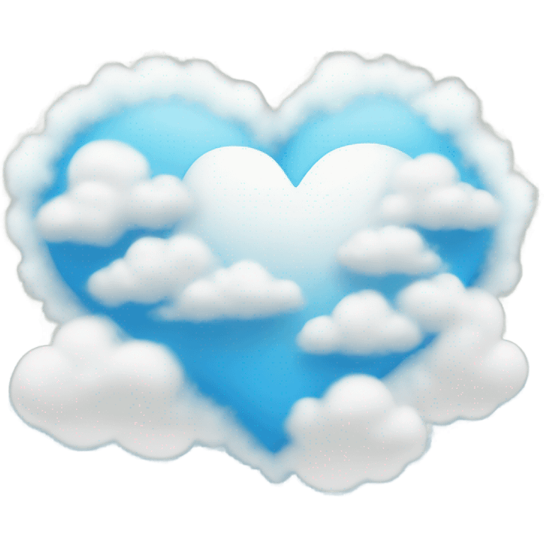 Heart blue with clouds emoji