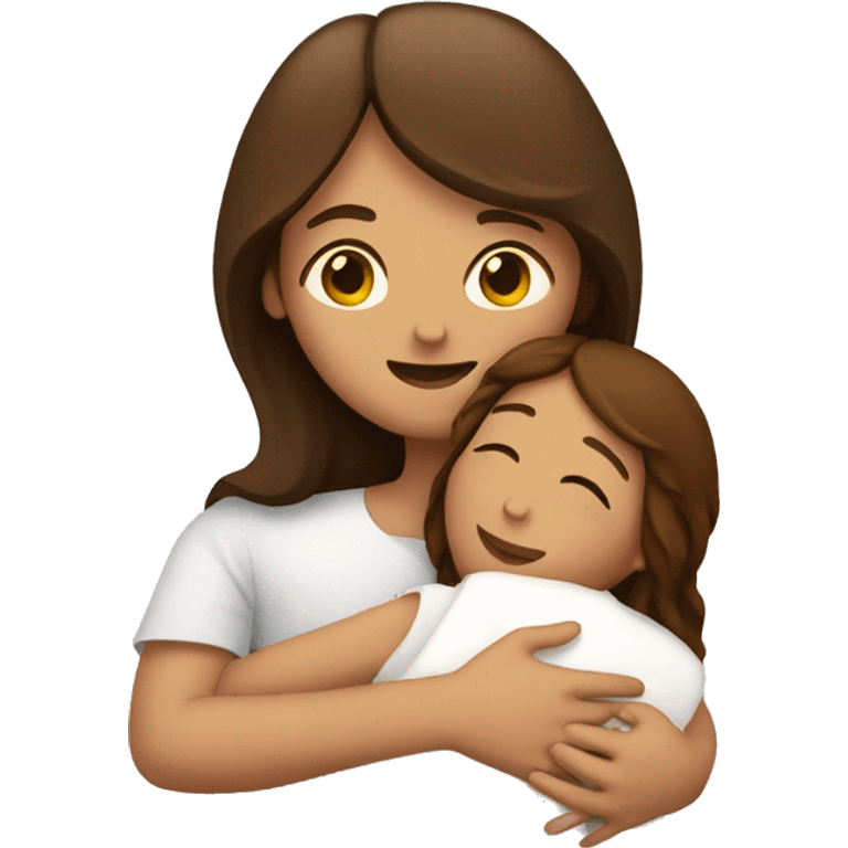 girl with brown hair hugging jesus christ emoji