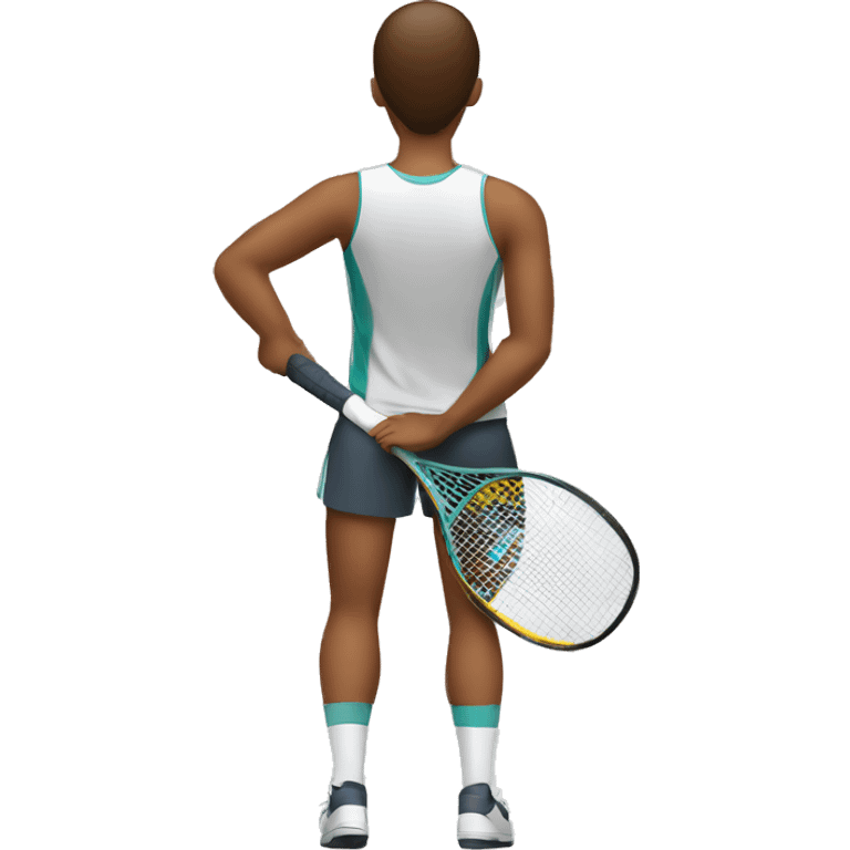 sport player's back symmetric holding racquet emoji