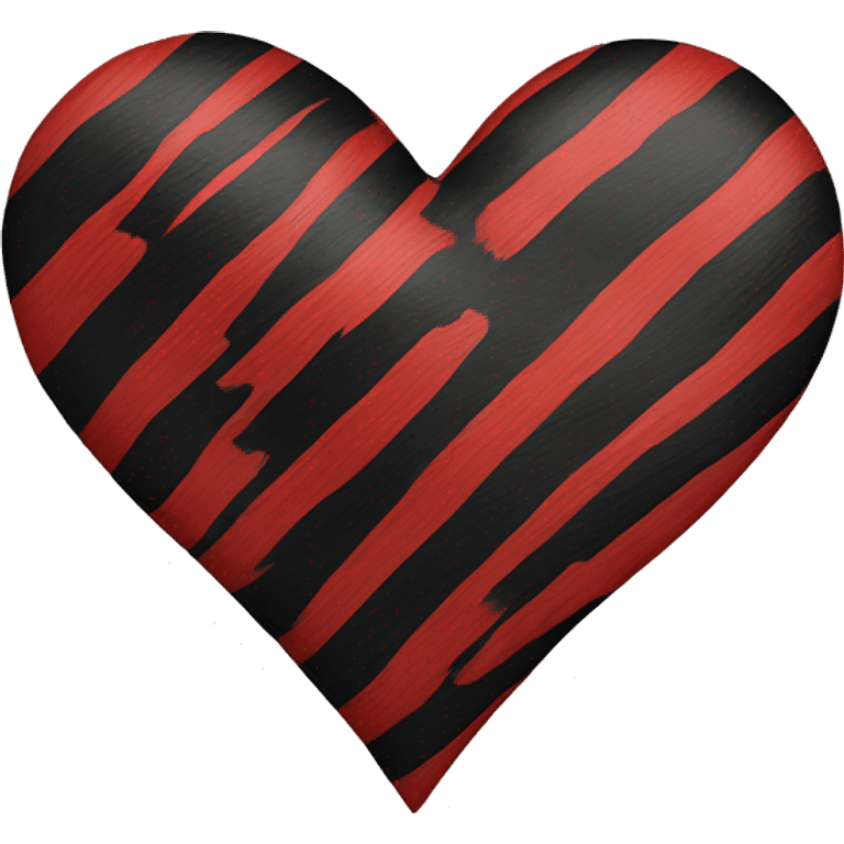 Red black stripe heart emoji