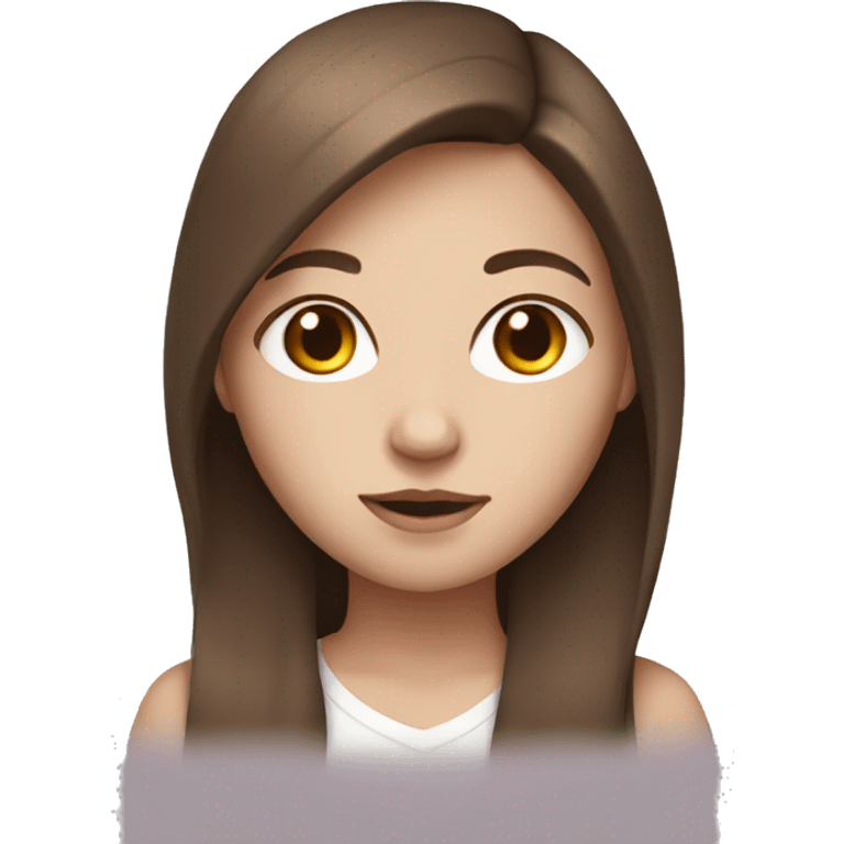 Brown haired girl with white skin emoji