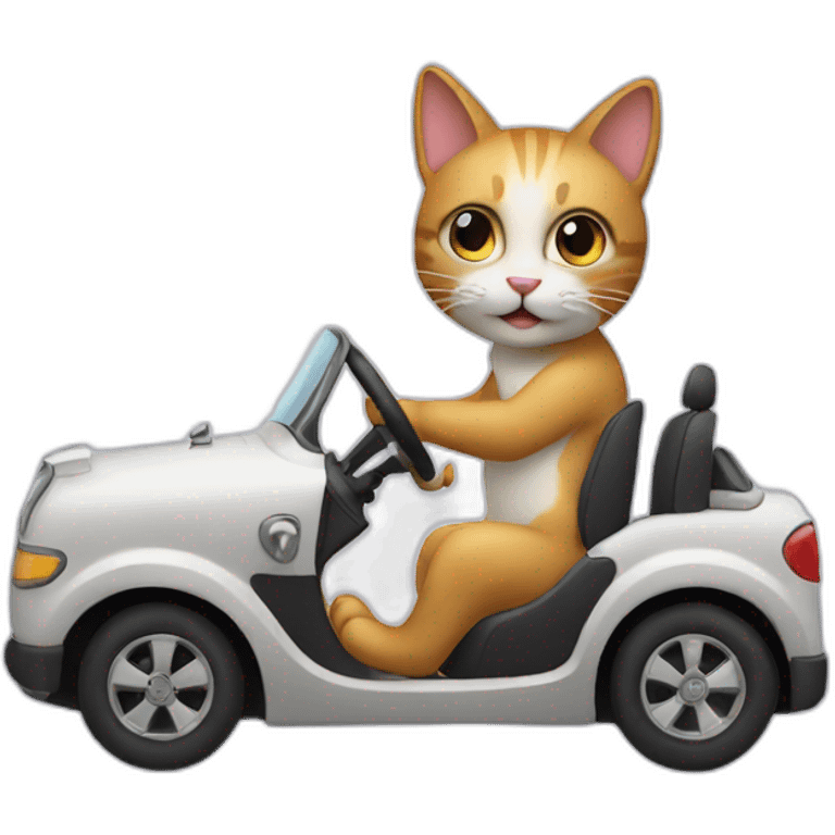 Cat driving a car emoji