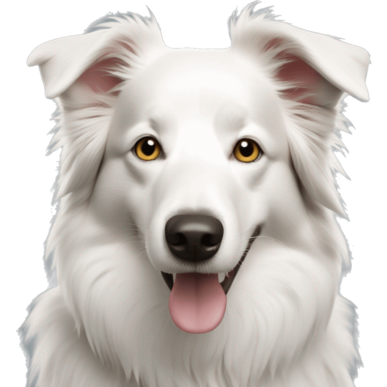 white border collie  emoji