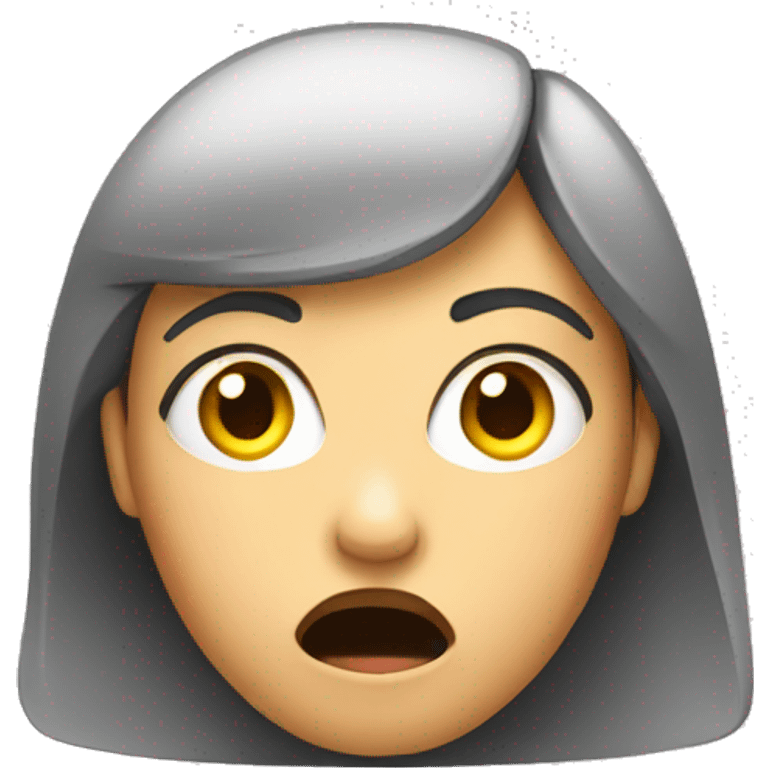 female with shocked and outraged face emoji