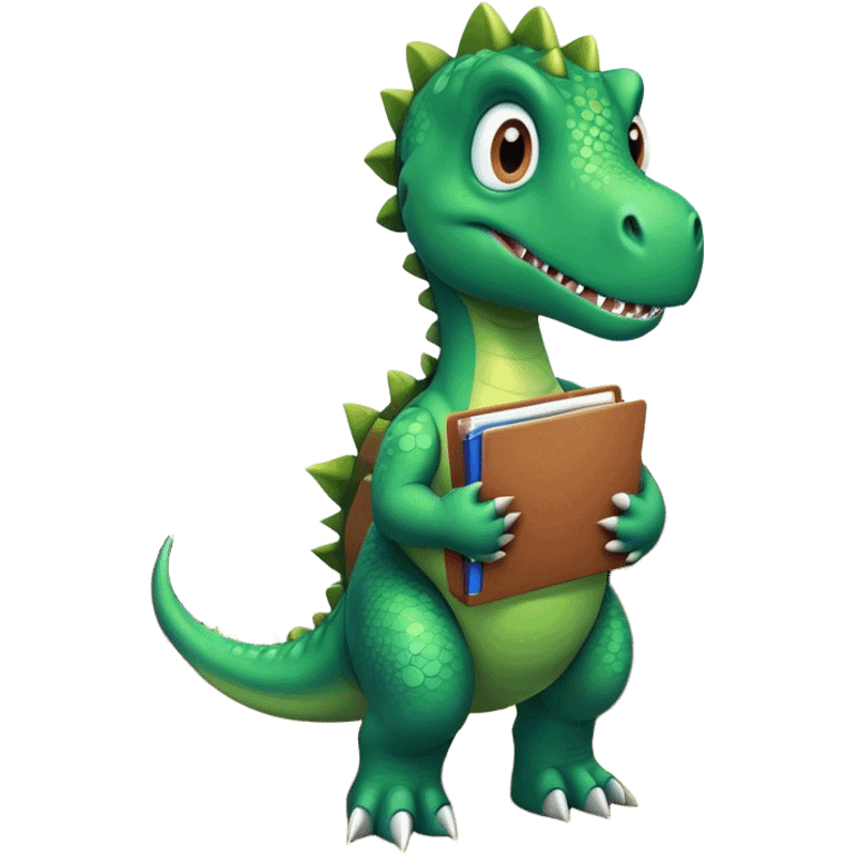 office dinosaur holding folders emoji