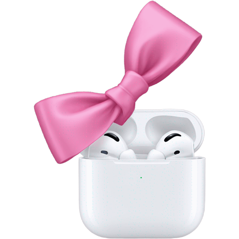 AirPod max with pink bows emoji