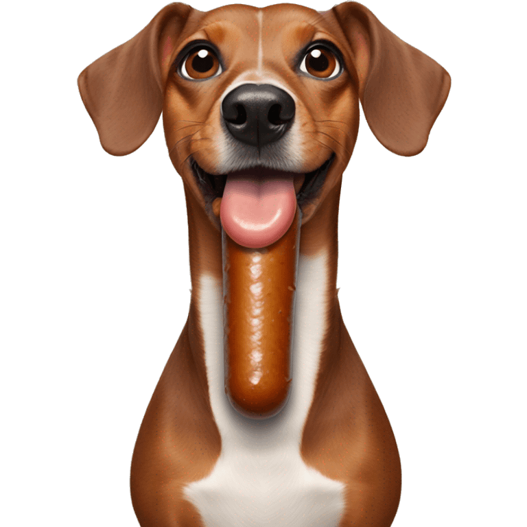 Sausage dog licking human emoji