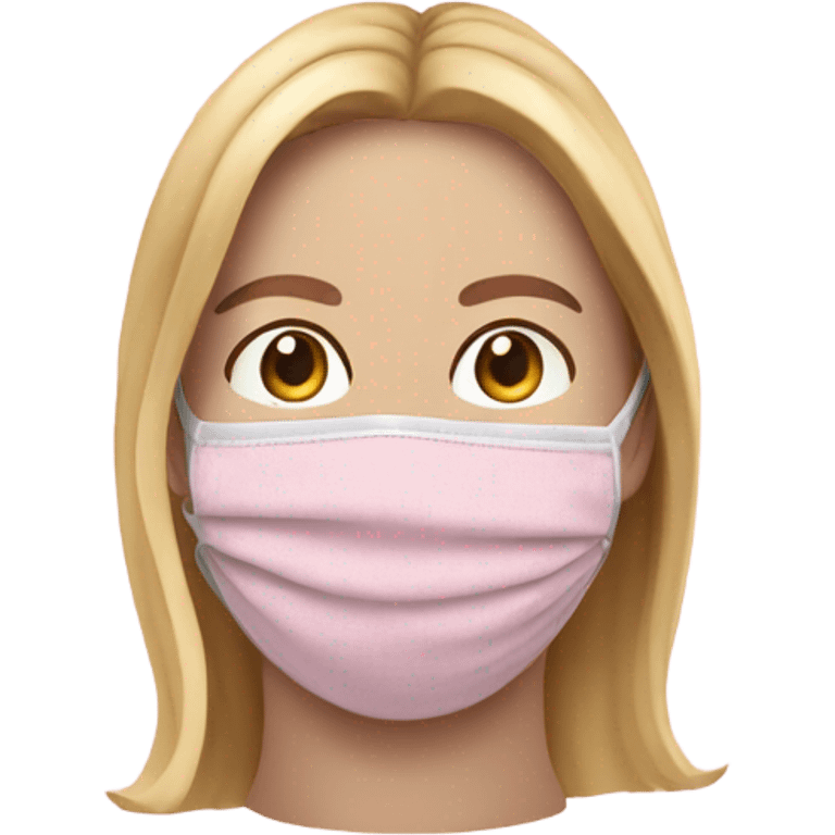 fabric face mask in light pink packaging emoji