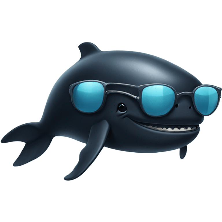 Black whale wearingsunglasses emoji