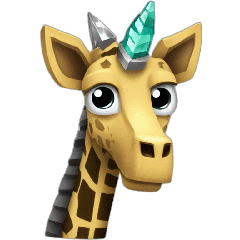 Minecraft Black Jiraffe Head With Diamond Unicorn Horn and Lazer Eyes emoji