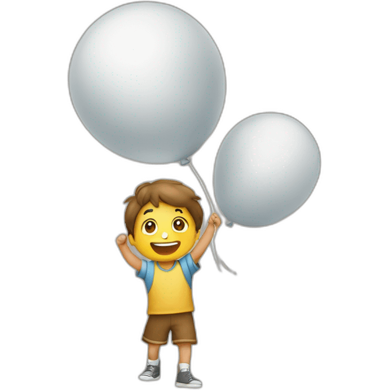 Niño lamiendo un balon emoji