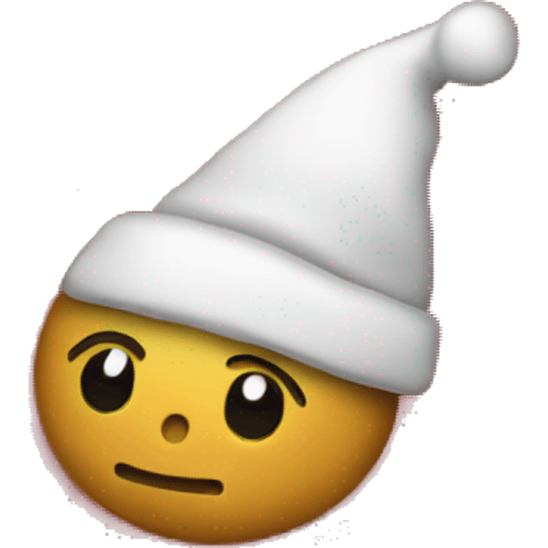 christmas hat with snowflakes falling around it emoji