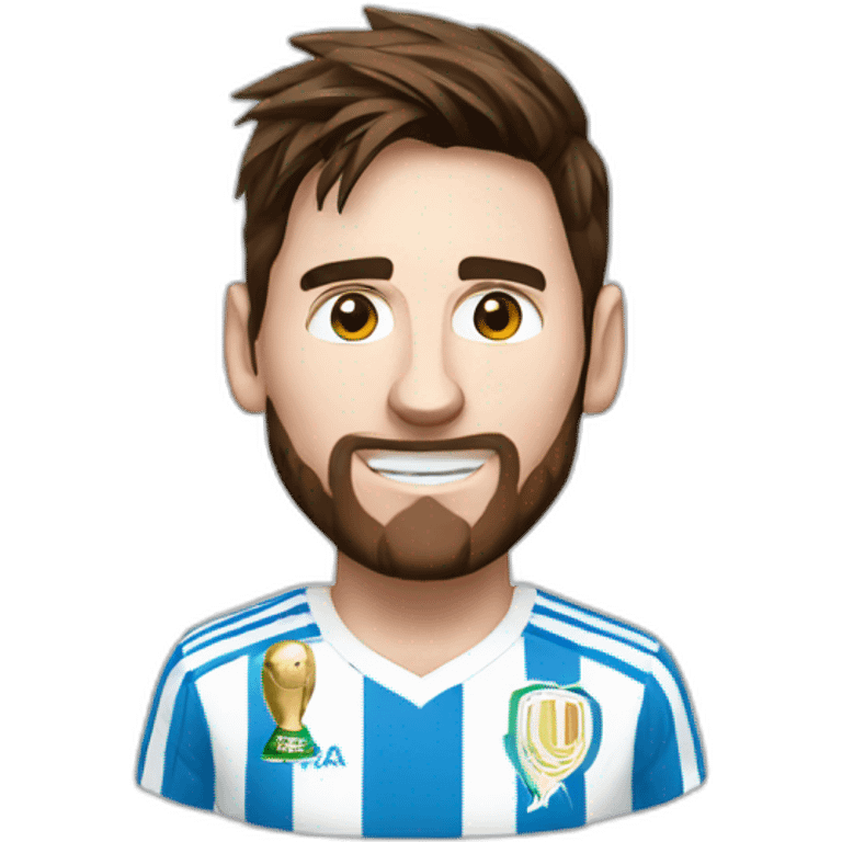 messi with the world cup emoji