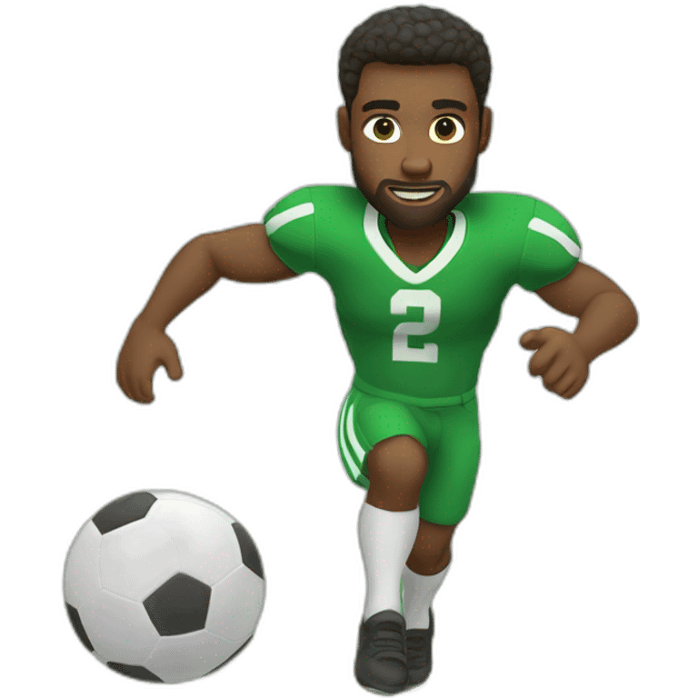 fabien playing football on the island emoji