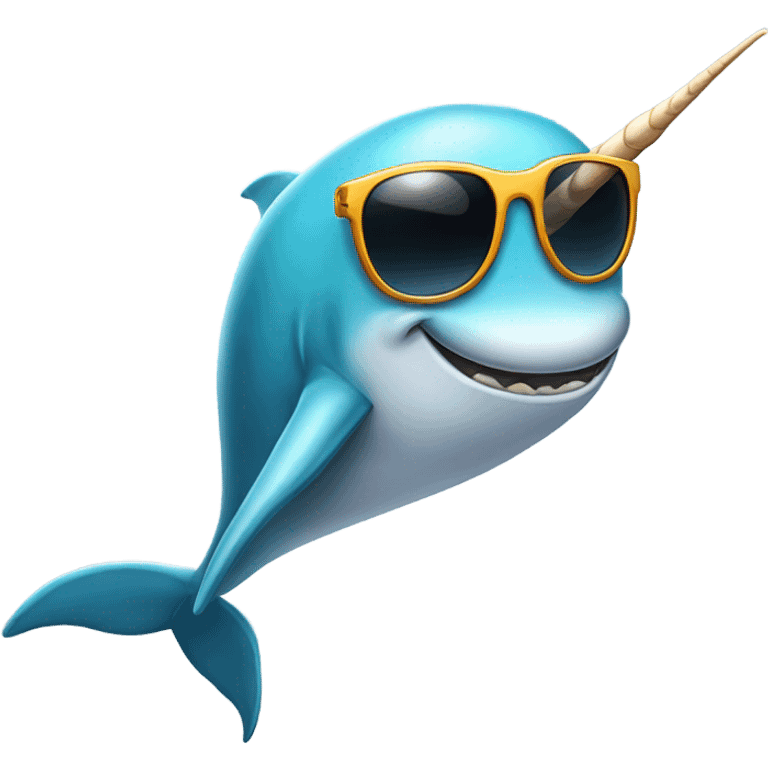 narwhal with sunglasses emoji