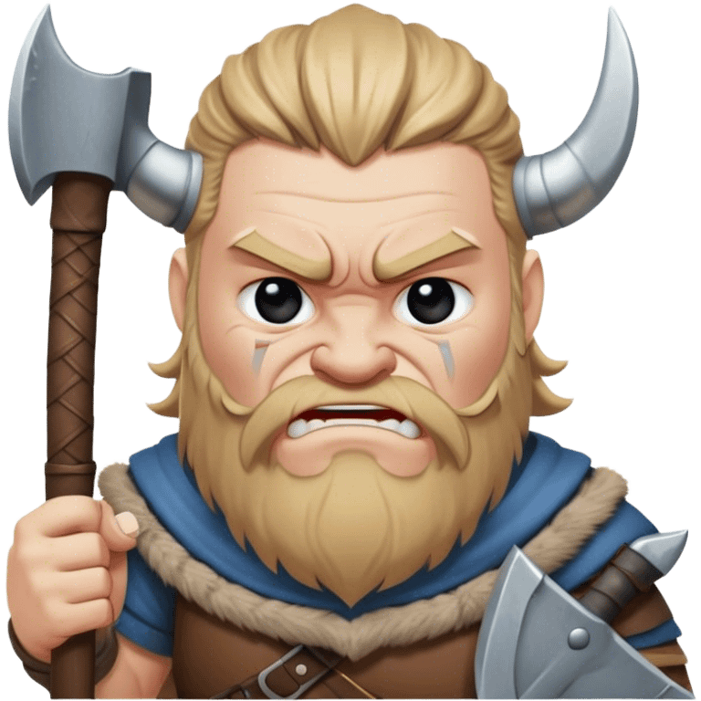 crying Viking with an ax in his hands
realistic emoji