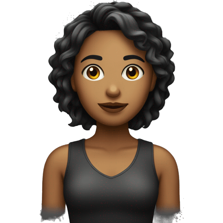 Chica piel oscura con cabello corto emoji