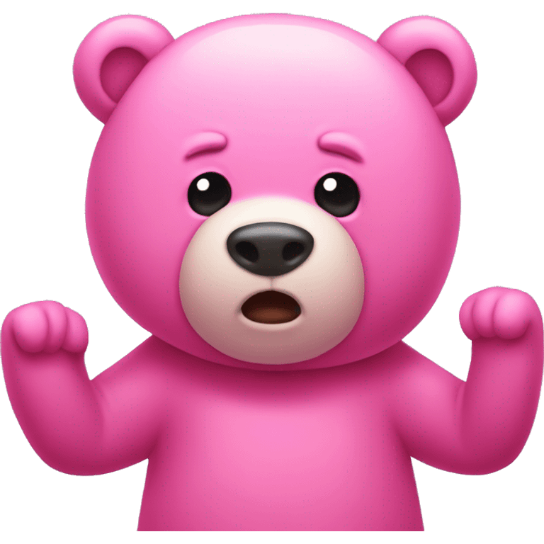 pink bear thing with his hands on his head emoji