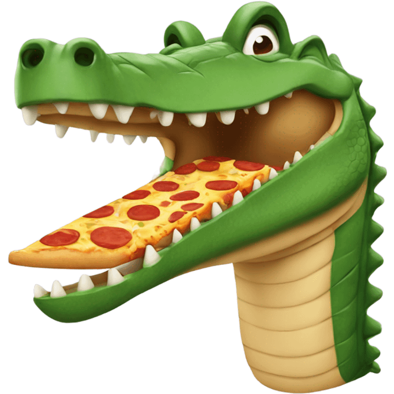 A crocodile made of pizza emoji