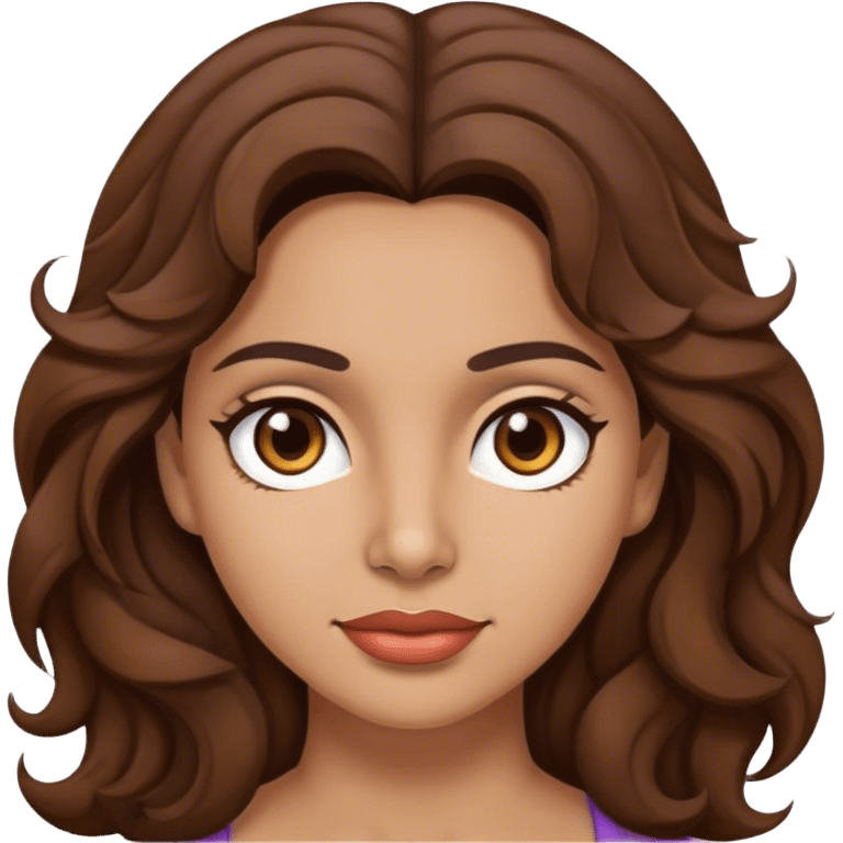 Hispanic women with brown wavy hair emoji