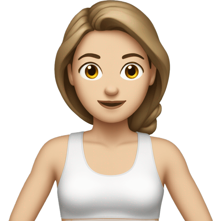 Brown hair white woman pilates emoji