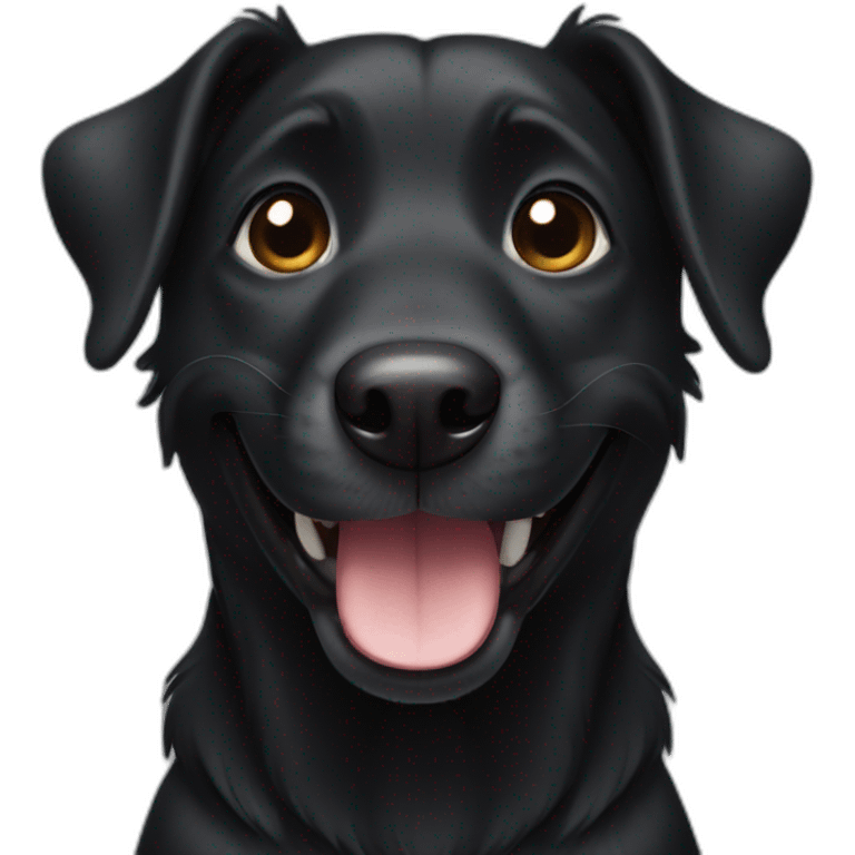 Happy black dog emoji