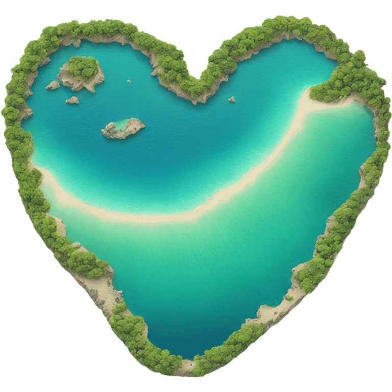 Ocean reef in a the shape of a heart emoji