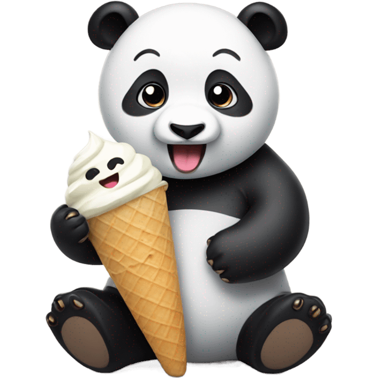 Panda eating ice cream emoji