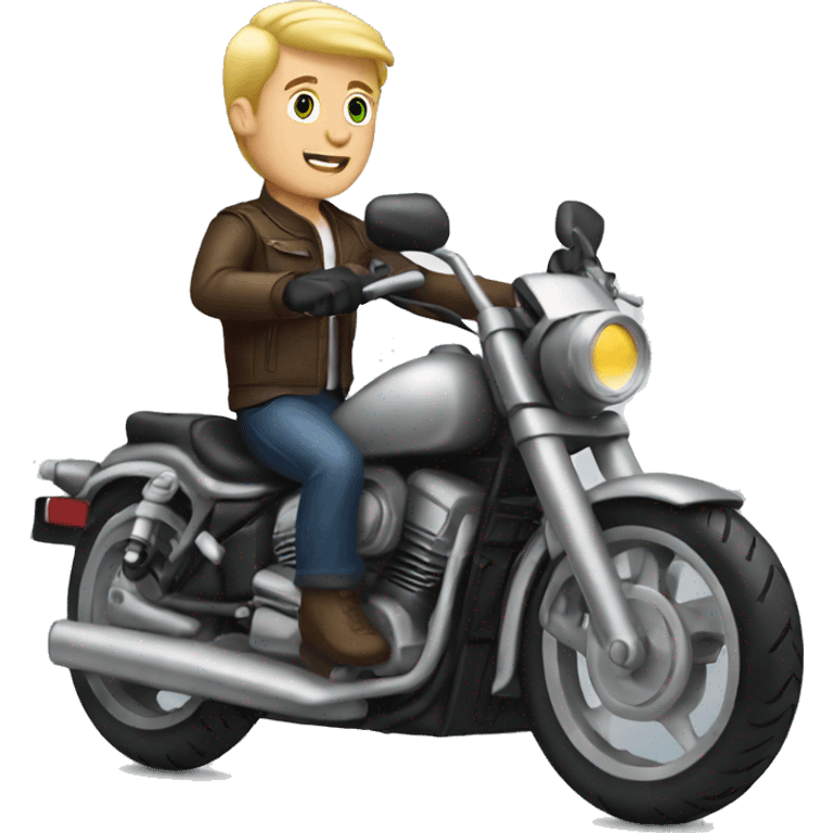 Blond guy on motorcycle  emoji