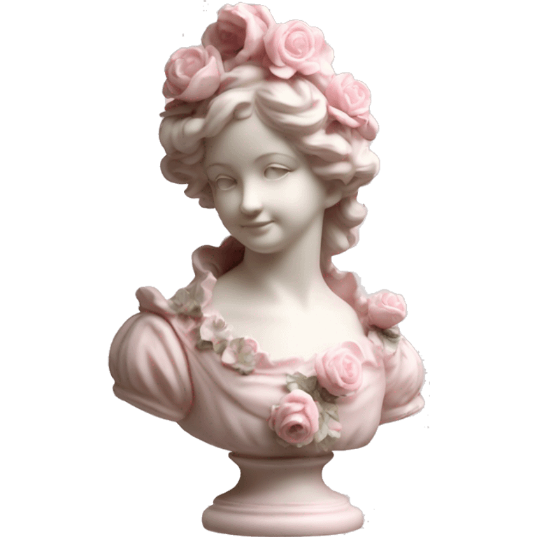 vintage rococo light pink dainty floral statue emoji