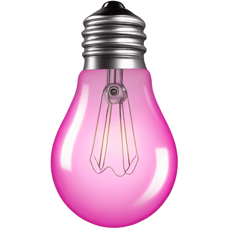 A fully pink light bulb, metallic base also must be pink emoji