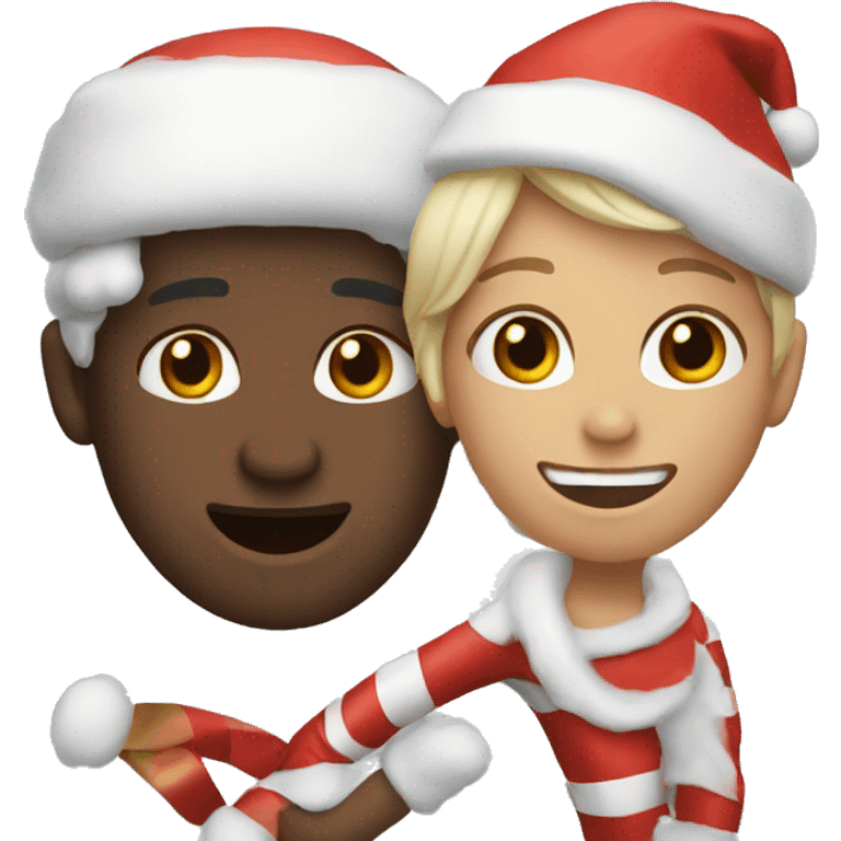 2 people having fun on christmas emoji