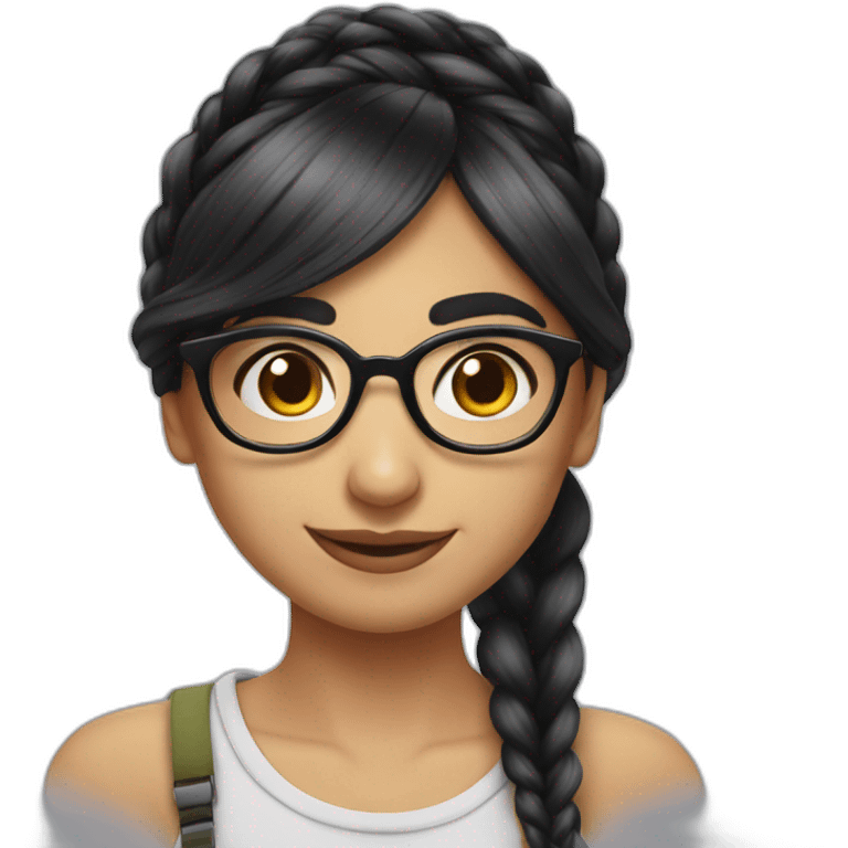 Mia Khalifa with a braid cute smile face emoji