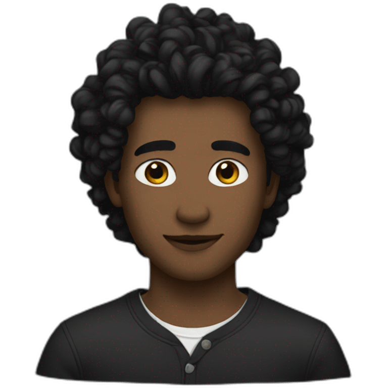 isak with black long hairs emoji