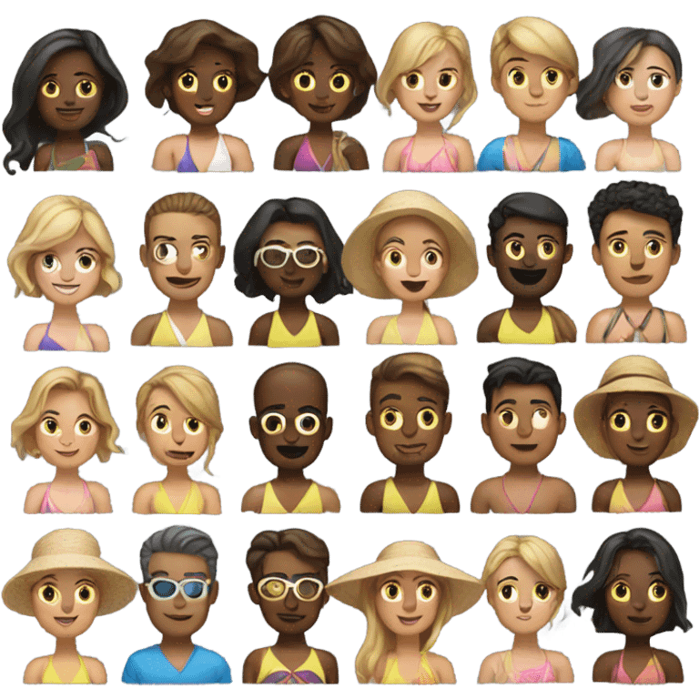 11 people in beach emoji