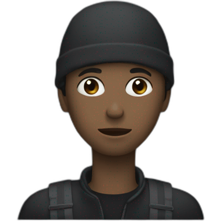 une personne noir qui est choqué de la situation emoji