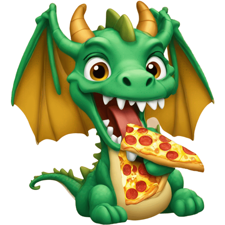 Dragon eating pizza emoji