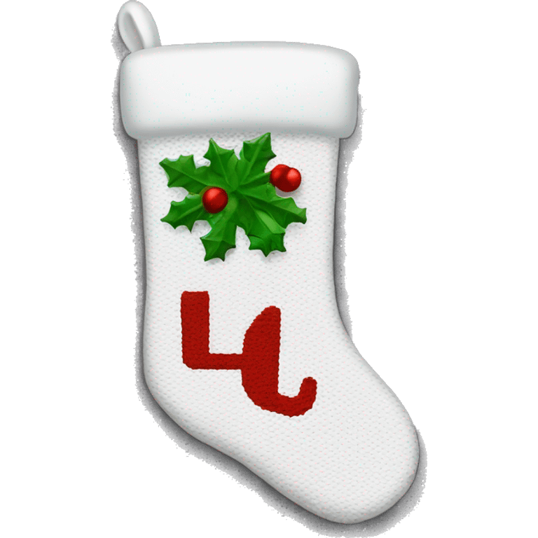 white knit christmas stocking with the name logan written on it  emoji