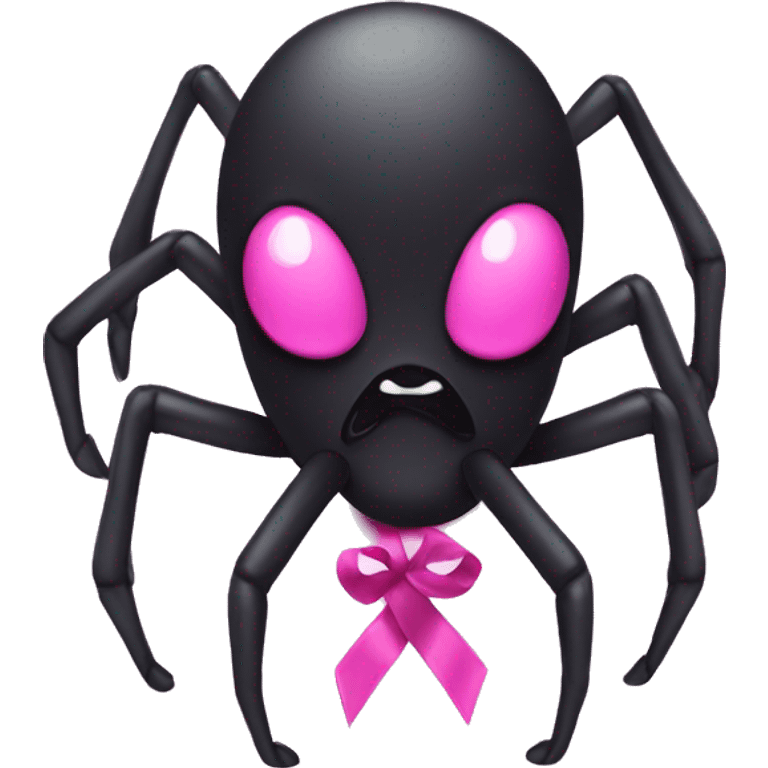 Goth spider, with a pink ribbon emoji