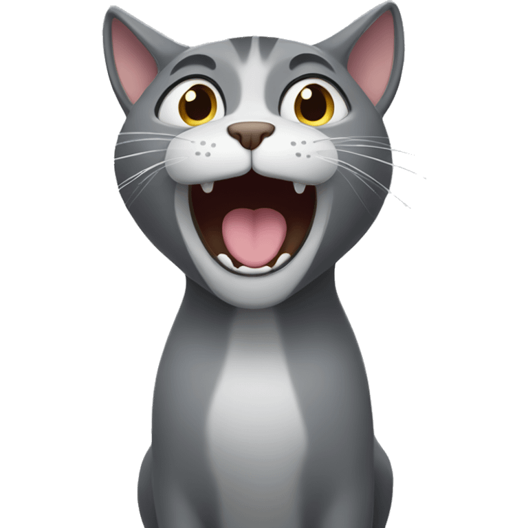 grey cat singing emoji