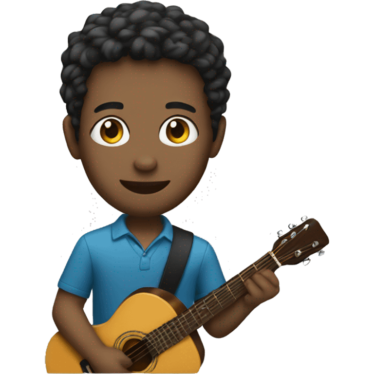 Young music teacher with guitar  emoji