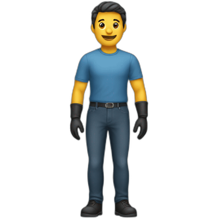 man wearing gloves full body emoji