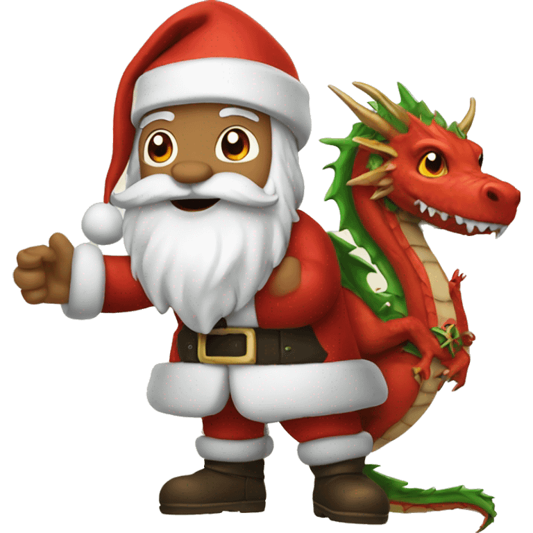 Santa with dragon  emoji