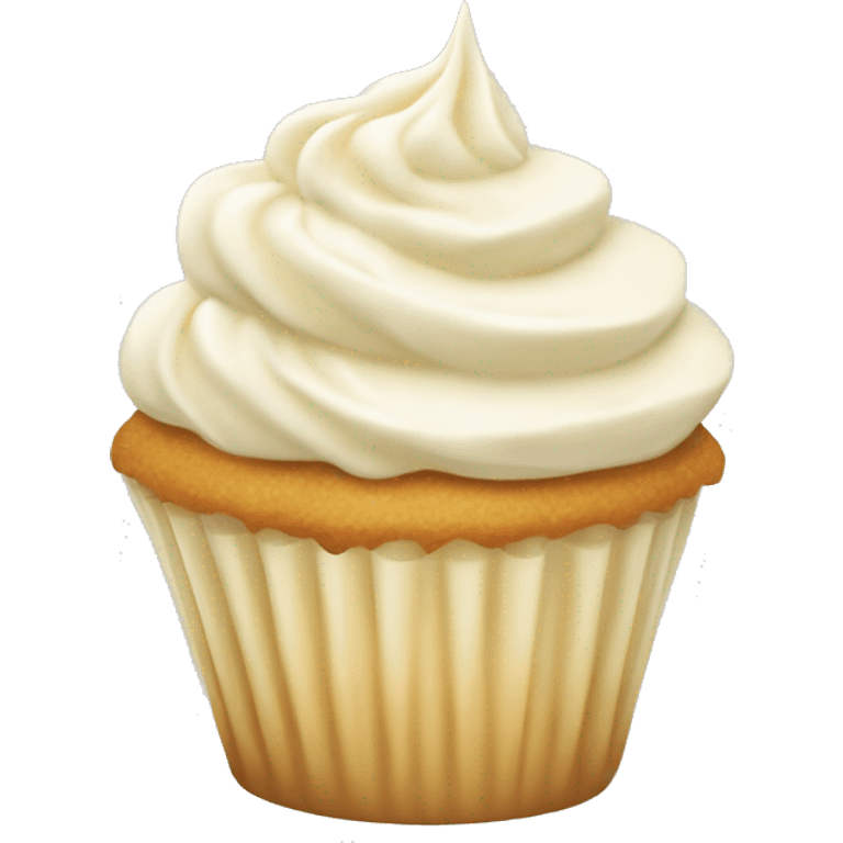 Vanilla Cupcake with cream colored icing emoji