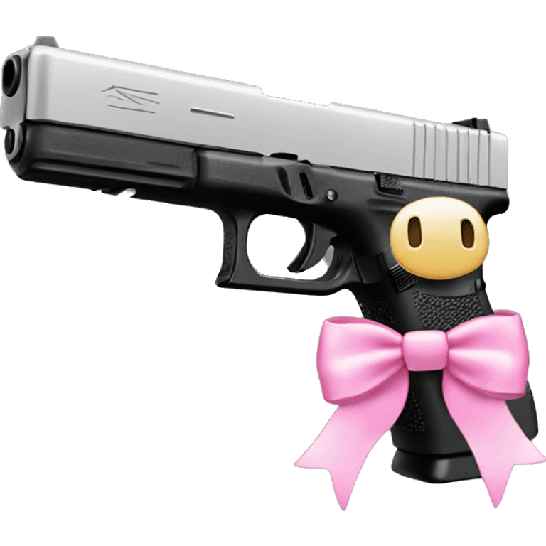 A Glock 17 with a pink bow emoji