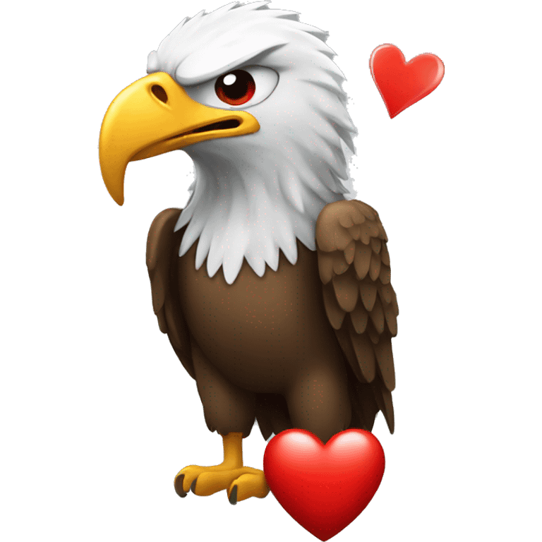 Eagle and red heart  emoji