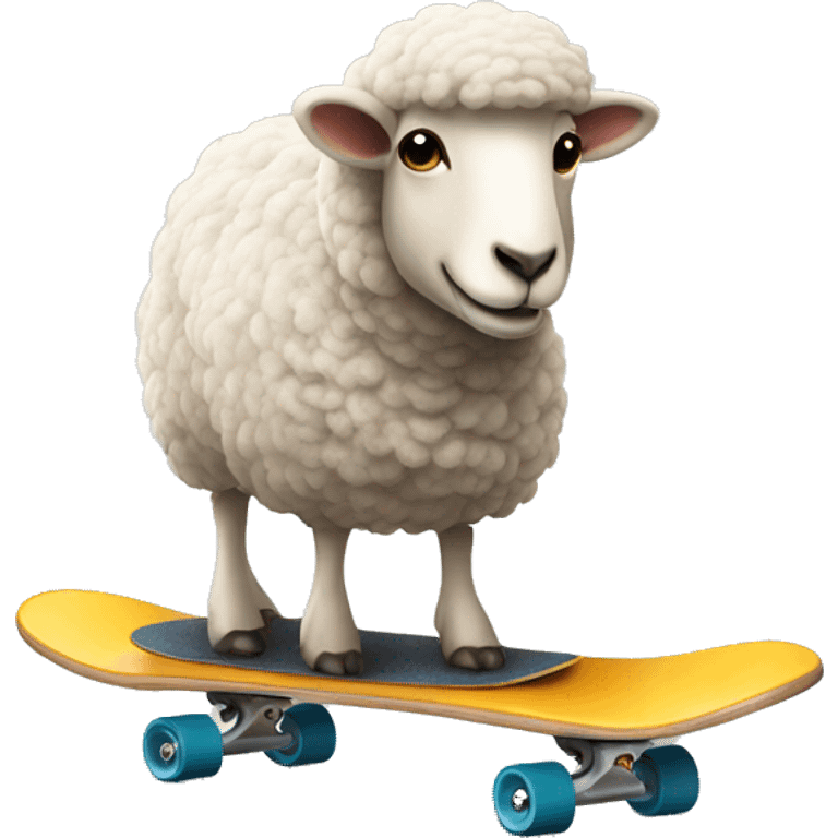 Sheep on a skateboard  emoji